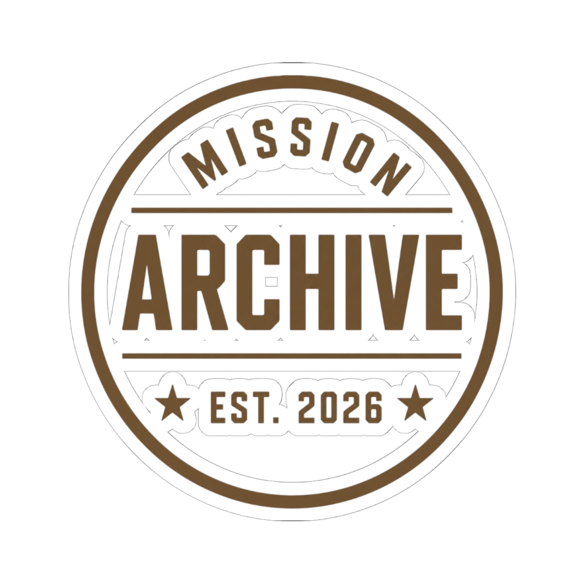 Archive Logo Kiss-Cut Sticker — Vintage Mission Emblem Sticker (Est. 2026)