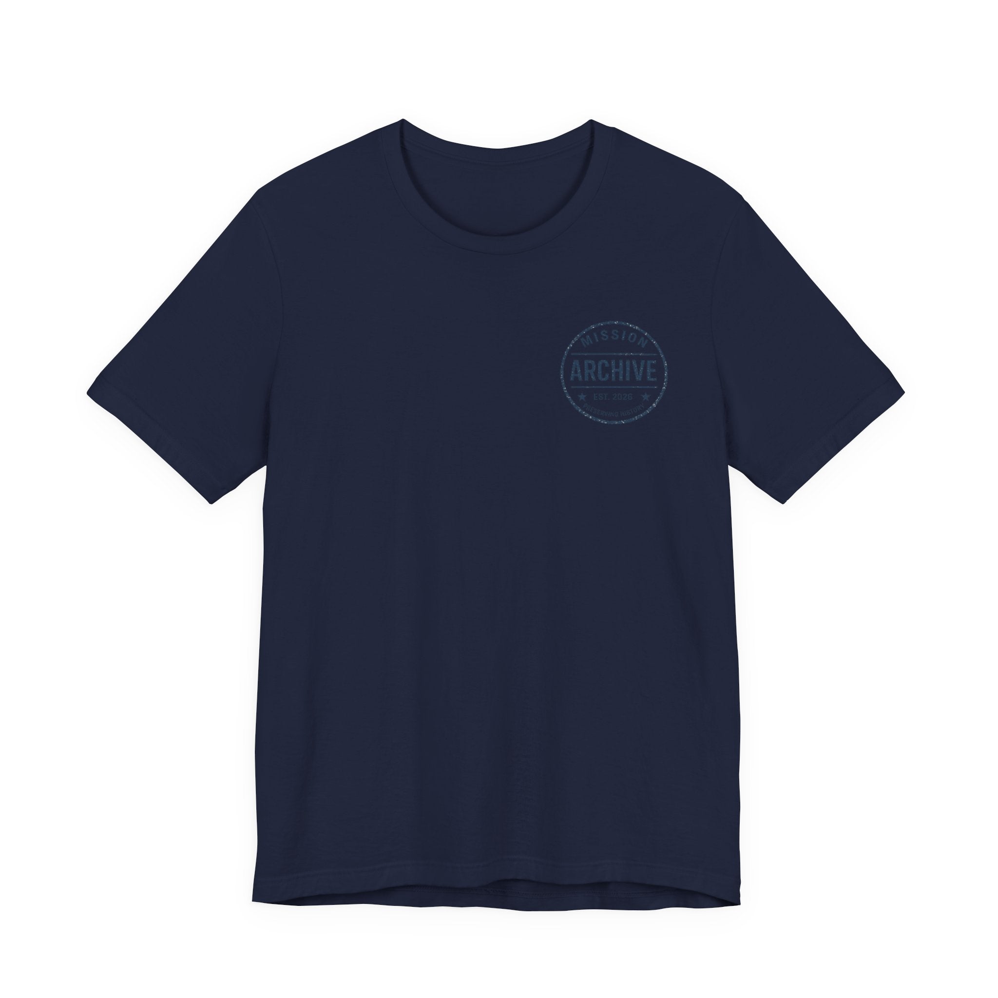 Archive Club Chest Logo T‑Shirt — Minimal Vintage Badge Tee
