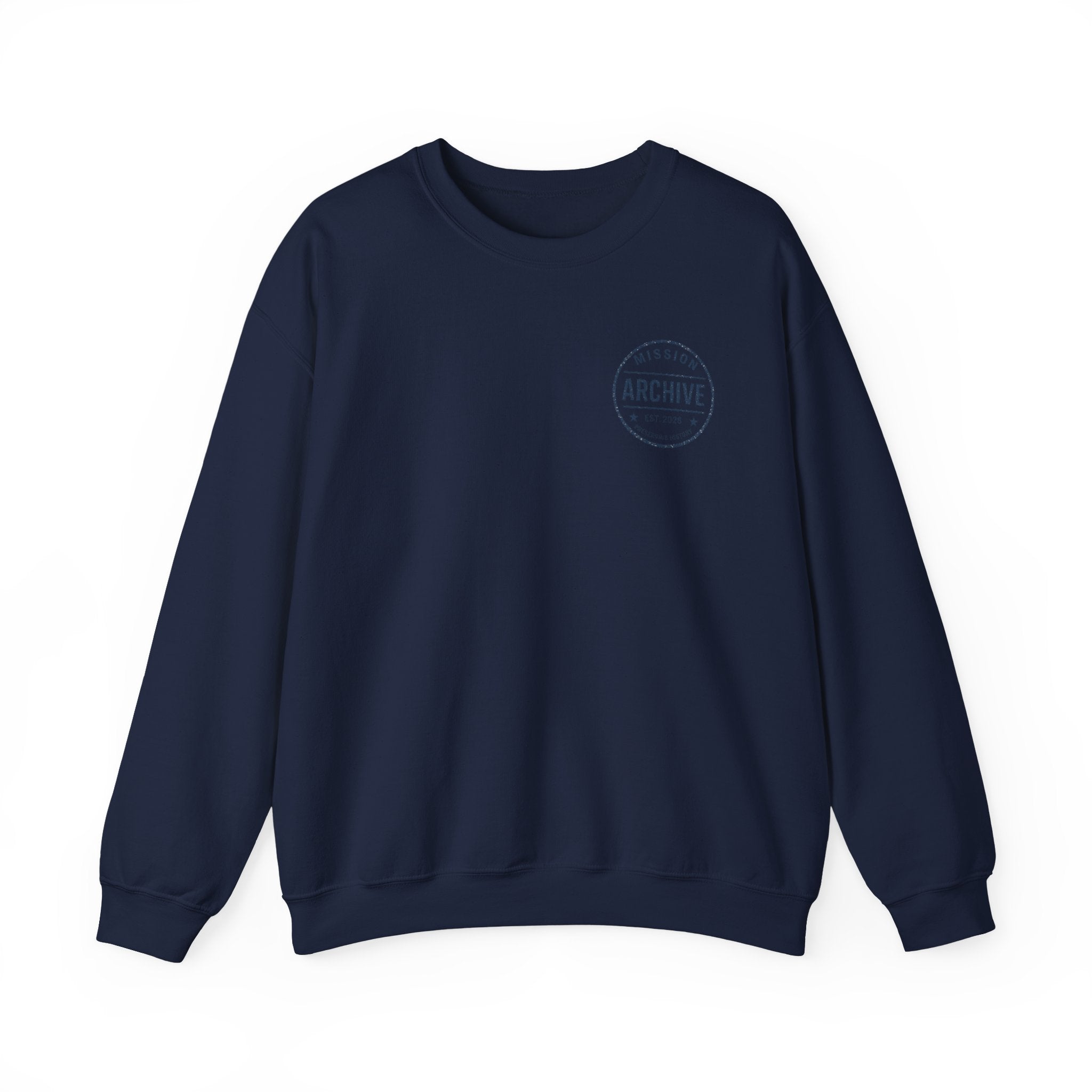 Archive Seal Crewneck Sweatshirt — Minimal Vintage Logo Pullover