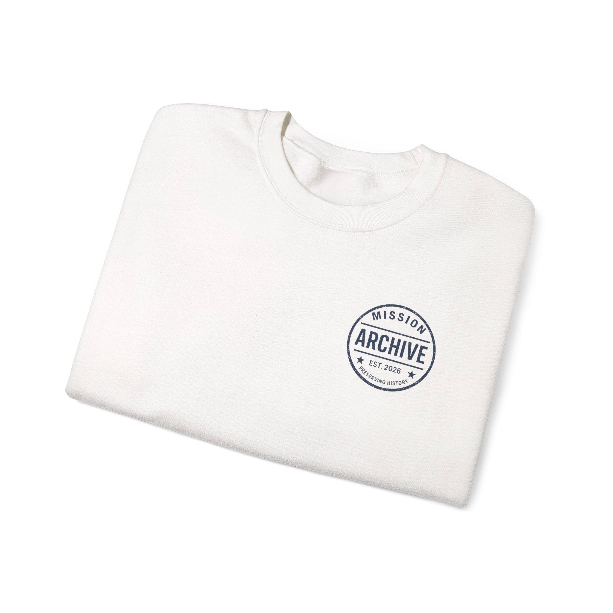 Archive Seal Crewneck Sweatshirt — Minimal Vintage Logo Pullover