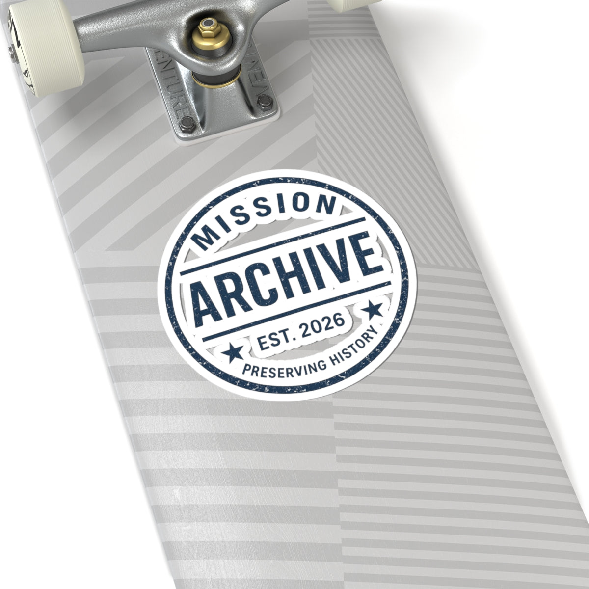 Mission Archive Round Sticker — 'Mission Archive Est. 2026' Kiss-Cut Laptop Decal